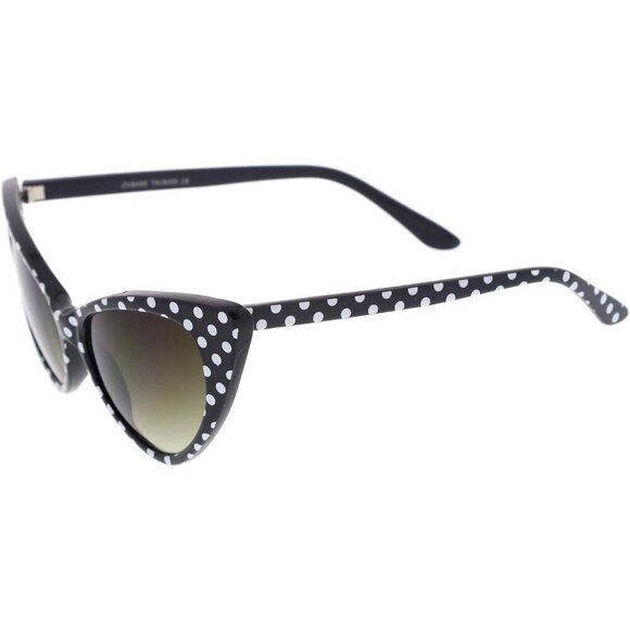 Women\'s Retro Oversized Cat Eye Sunglasses UV400 Protection Black-White main image 4